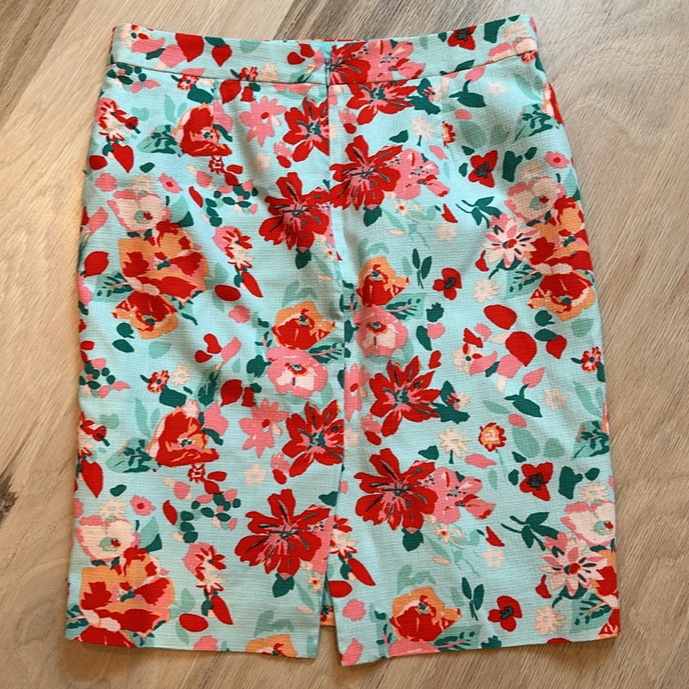 J Crew Floral Cotton Pencil Skirt - Picture 2 of 4